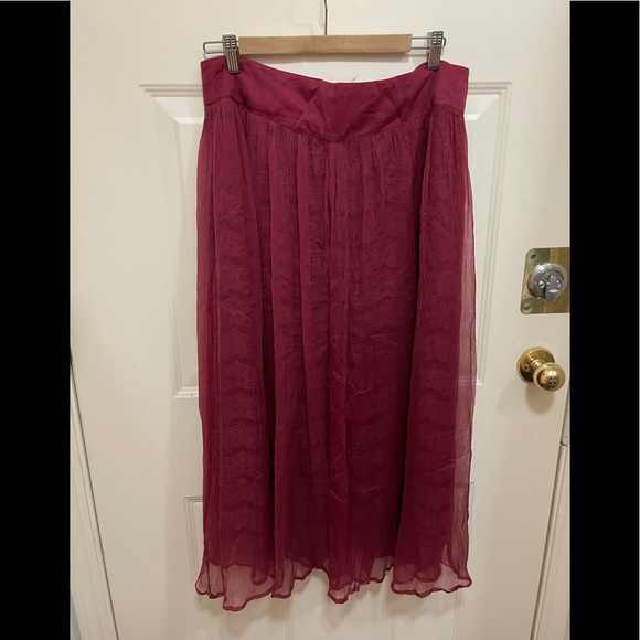 Wine coloured Anthropologie skirt - Picture 1 of 4